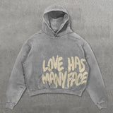 Coverwin Simple Harajuku letter print hooded pullover oversized hoodies for women Y2K American popular versatile trendy couple sweatshirt