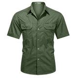 Coverwin New Summer Warrior Shirt Men's Work Clothes Cotton Work Clothes Outdoor Loose Men's Soft Skin Friendly Short Sleeves