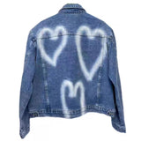 Coverwin Outfit Fashionable Korean Street Ins Love Graffiti Denim Jacket Men's Handsome Punk Ins Niche Personality High-end Casual Jacket Top