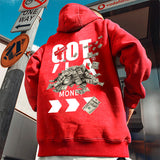 Coverwin Got Money Funny Graphic Fleece Hoodies For Men Harajuku Oversized Casual Hoody Sweatshirts Baggy Hip Hop Y2K Streetwear Hoodie