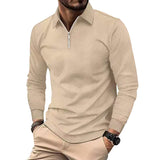 Coverwin 2025 Spring and Autumn New Men's Flip Collar Zipper Long Sleeve Hoodie Men's Loose Casual Sweatshirt