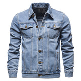 Coverwin 2025 Spring and Autumn New Men's Cotton Single breasted Cowboy Jacket Fashion Casual Collar Cowboy Jacket