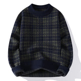 Coverwin 2025 Autumn and Winter New Fashion Trend Checkered Pattern Sweater Loose and Thick Warm Casual Pullover