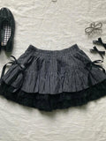 Coverwin-Y2k Skirts Summer Sexy Sweet Girl Clothes Bow Punk 2000s Kawaii Casual Cute Skirt Bottom Korea Gothic High waist Women Skirts