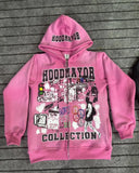 Coverwin American vintage anime print oversized sweatshirt High street fashion women clothing jacket Hip hop punk casual zipper hoodie