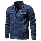 Coverwin 2025 Spring and Autumn New Men's Cotton Single breasted Cowboy Jacket Fashion Casual Collar Cowboy Jacket