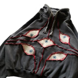 Coverwin American Retro Gothic Punk Eye Embroidery Oversized Hoodie Female Y2K New Harajuku Hip-Hop Trend Couples Casual Joker Streetwear
