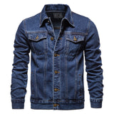 Coverwin 2025 Spring and Autumn New Men's Cotton Single breasted Cowboy Jacket Fashion Casual Collar Cowboy Jacket