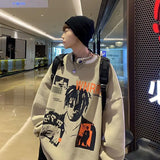 Coverwin American sweatshirt men's winter loose and trendy Hong Kong style round neck trendy brand versatile youth Korean style jackets