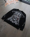 Coverwin Dark Gothic anime character graphic print oversized sweatshirts for men y2k high street hip-hop popular all-match baggy hoodies