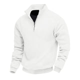 Coverwin 2025 Spring and Autumn New Men's Flip Collar Zipper Long Sleeve Hoodie Men's Loose Casual Sweatshirt