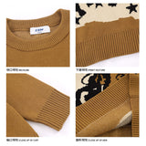 Coverwin Outfit Fashion Korean Style High Street Creative Printed Sweaters Hip-hop Trendy Brand Couple Y2K Loose Niche Casual Pullover Sweater