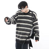 Coverwin Outfit Fashionable Korean Retro Striped Sweaters Men Women Autumn Winter Trendy Y2K Versatile Round Neck Tops Stylish Pullover Sweaters