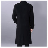 Coverwin Men Winter Outfit Long dust coat Men Winter Warm Trench Woolen Cloth Coat Mens Double Breasted Slim Casual Jackets Solid Business Outwear