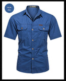 Coverwin New Summer Warrior Shirt Men's Work Clothes Cotton Work Clothes Outdoor Loose Men's Soft Skin Friendly Short Sleeves