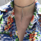 Coverwin Gothic Chains Riveted Pendant Necklace Men Chokers Charms Korean Fashion Necklace Women Grunge Jewelry Punk Accessories Cool