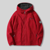 Coverwin Winter New Men's Coat, Cold Resistant, Warm, Thick Fleece, Hooded Zipper, Loose Solid Color Jacket, Daily Casual Outdoor