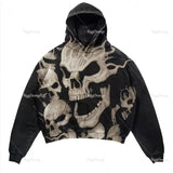 Coverwin American retro clown Printing Hoodies Women new Sweatshirt Oversize Loose Tops Couples 2024 streetwear Goth Popular Y2k Clothes