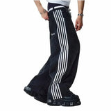 Coverwin Retro American Style Jeans Baggy Straight Demin Pants for Men Line Design Spring Autumn Straight Leg Casual Wide Leg Trousers