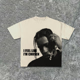 Coverwin Street TS-I Feel Like I'm Chosen Print 100% Cotton T-Shirt