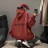 Coverwin Winter heavyweight loose hooded suede pullover American retro trendy brand jacket trendy sweatshirt for men and women couple y2k