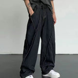 Coverwin Outfit vibe American street pants ins high street trendy straight overalls men spring and autumn loose casual drawstring anklets eam