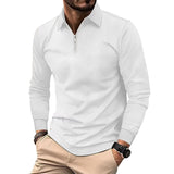 Coverwin 2025 Spring and Autumn New Men's Flip Collar Zipper Long Sleeve Hoodie Men's Loose Casual Sweatshirt
