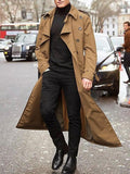 Coverwin Men Winter Outfit Streetwear Fashion Trench Men's Thin Coat Designer Overlong British Coats Man's Clothing With Epaulets Men's Jackets For Spring