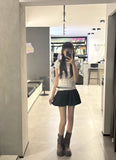 Coverwin-Y2k Top Lace White Slim Kawaii Cute Women Clothes T shirt Suit Harajuku Sexy Sweet Girl Japanese Grunge Crop Top 2000s Tshirts