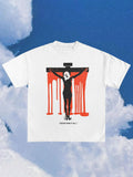 Coverwin Vintage Jesus Graphic 100% Cotton Short Sleeve T-Shirt