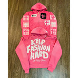 Coverwin Aesthetic cross letter patch embroidery high quality zipper hoodie for women kawaii pink fashion Y2K versatile couple sweatshirt