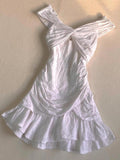 Coverwin-Korea Summer Mini Dresses White Sexy Women Clothes Harajuku Sweet Girl Cross Kpop Short Dress Punk Vintage Femme Y2K Party Dress