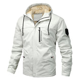 Coverwin Winter Men's Thick Fleece Windproof and Cold Proof Warm Jacket, Fashionable Casual Outdoor Sports Hooded Jacket