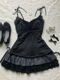 Coverwin-Y2k Skirts Summer Sexy Sweet Girl Clothes Bow Punk 2000s Kawaii Casual Cute Skirt Bottom Korea Gothic High waist Women Skirts
