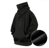 Coverwin 2025 Autumn New Unisex European and American Pile Collar with Plush Hooded Sweatshirt Loose and Casual