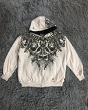 Coverwin Y2K Harajuku Style New Fashion Oversized Skull Print Sweater Hoodie Men Street Retro Hip Hop Popular Casual Joker Sports Hoodies