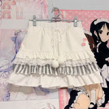 Coverwin-Kawaii MIni Skirt Summer Cute Y2K Women Clothes Grunge Korea White Short Skirts Sexy Streetwear Casual 2000s E Girl Lace Skirts