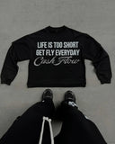 Coverwin American New Vintage Flash Diamond Long Sleeves Y2K Gothic Letter Pattern T-shirt Men High Street Hip Hop Punk Loose Streetwear