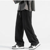 Coverwin Autumn Winter Casual Soft Men Elastic Loose Drawstring Sweatpants Pants Warm College Style Corduroy Warm