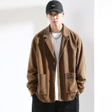 Coverwin Outfit 2024 New Korean Style Handsome Corduroy Jacket Spring and Autumn Y2K Loose Men's and Women's Casual Personalized Jacket Tops