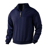 Coverwin 2025 Autumn/Winter New Men's Stand Up  Pullover Loose Sports Shirt Fashion Thick Bottom Solid Color Long Sleeve