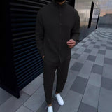 Coverwin Autumn Latest Men's Suit Wrinkled Bubble Casual Daily Long Sleeved Fashionable Workwear Long Pants Two-piece Set