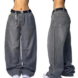 Coverwin HWC Street Striped Jeans Y2K New Men's and Women's Hip Hop Loose Joker Pants High Quality Gothic Low Waist Casual Wide Leg Pants