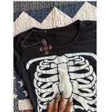 Coverwin-Skulls Punk T shirt Women Slim Gothic Street Vintage Black Short Tops Dark Crop Top Femme T Shirts Sexy Y2k Clothing 2000s Tees
