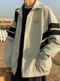 Coverwin Men's Contrast Striped Zip Up Jacket
