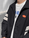 Coverwin Men's Contrast Striped Zip Up Jacket