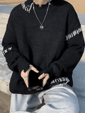 Coverwin Men's Oversized Irregular Hole Sweater