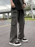 Coverwin Men's Strap Detail Pocket Loose Cargo Pants