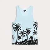 Coverwin Men's Graphic Tank Top Casual Vest Top Coconut Tree Fashion Hawaiian Undershirt Street Daily Beach T shirt White Blue Short Sleeve Crew Neck Shirt Spring & Summer Clothing Apparel