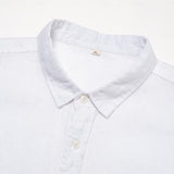 Coverwin Men's Shirt Linen Shirt Casual Shirt Button Down Shirt White Short Sleeve Solid Color Turndown Outdoor Button Clothing Apparel Vacation Daily